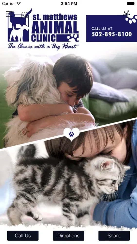 Ảnh chụp màn hình của St. Matthews Animal Clinic.