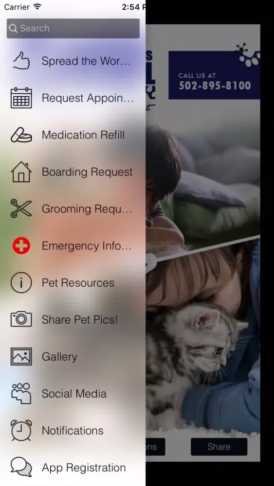 Ảnh chụp màn hình của St. Matthews Animal Clinic.