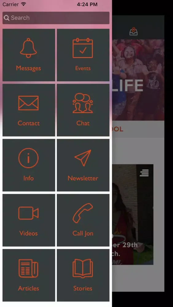 Capturas de tela do UHS Campus Life