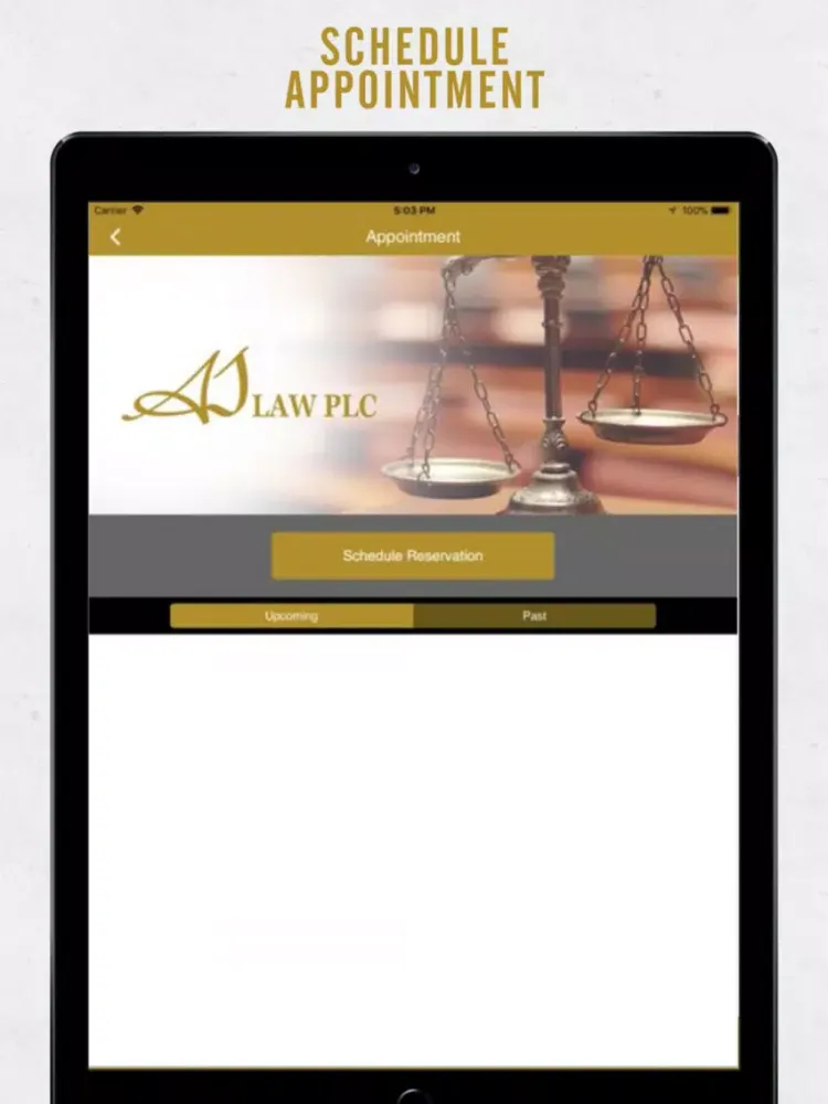 Tangkapan skrin AJ Law PLC iPad 