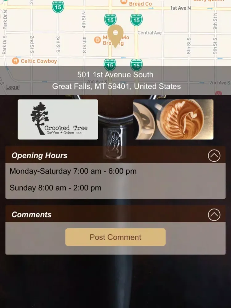 Crooked Tree Coffee and Cakes iPad 应用截图