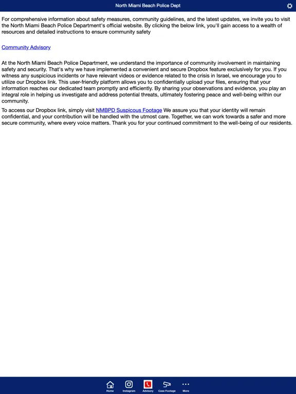 Tangkapan skrin North Miami Beach Police Dept iPad 