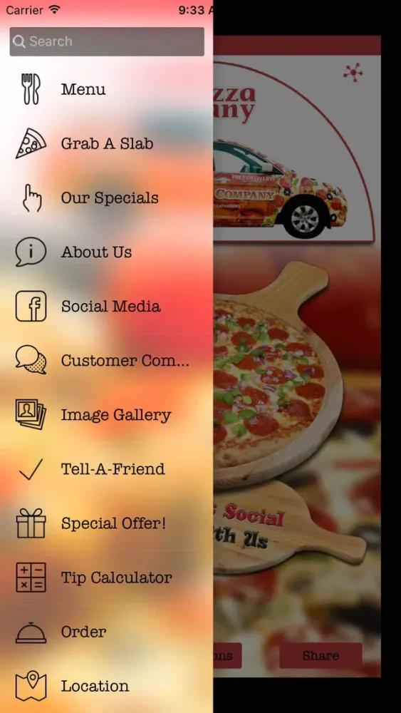 Capturas de tela do The Pizza Company Canada