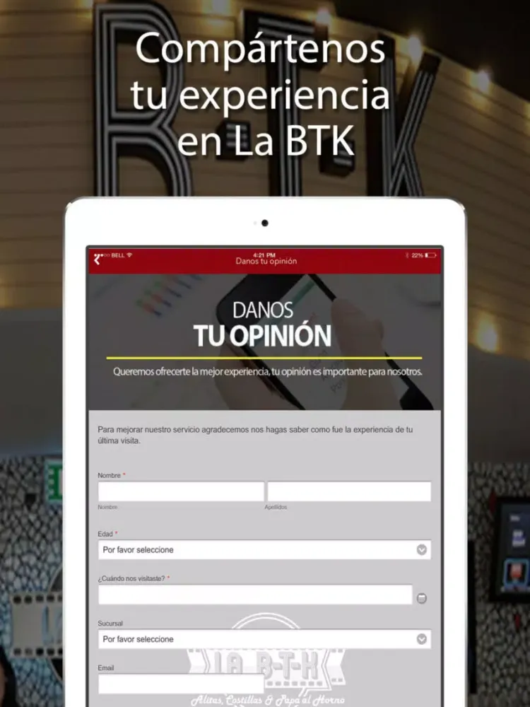 Capturas de tela do La BTK iPad 