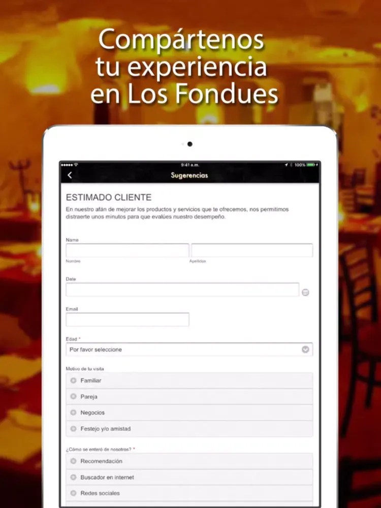 Tangkapan skrin Los Fondues iPad 