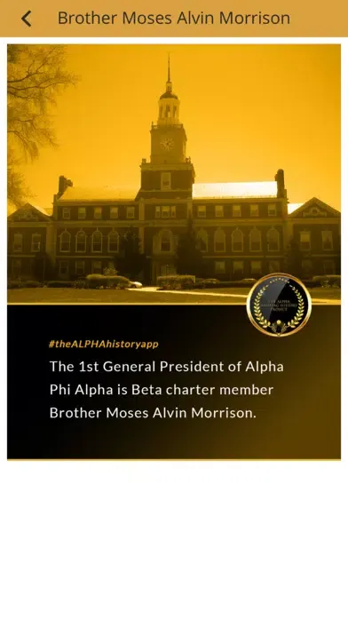 Ảnh chụp màn hình của The Alpha History App