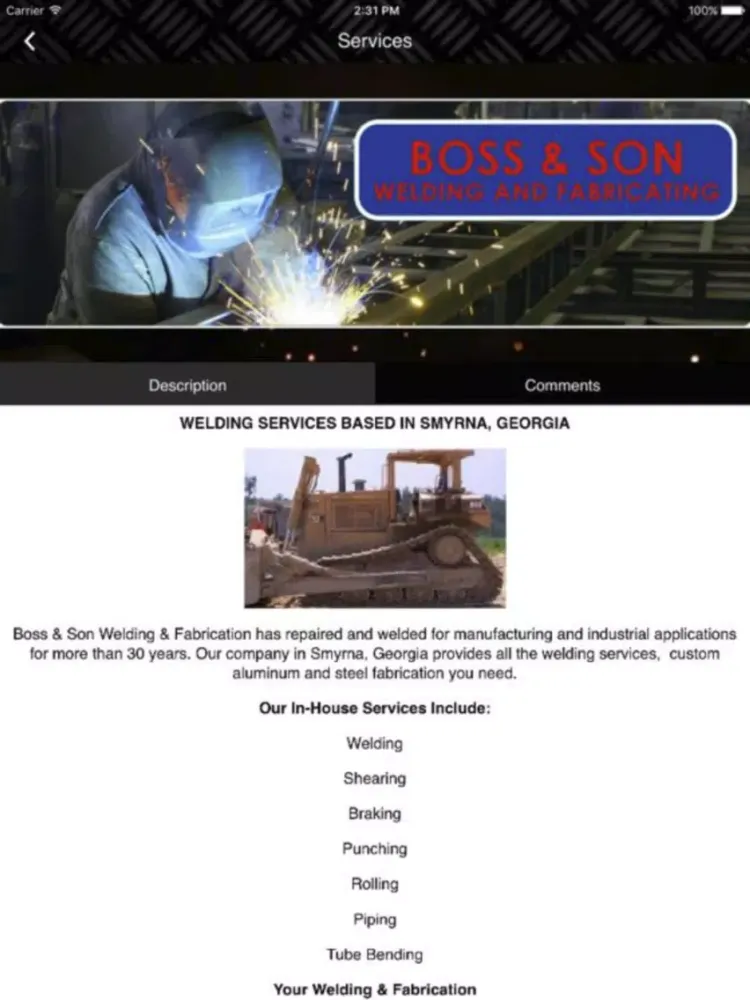 صور Boss & Son Welding & Fabrication INC iPad 