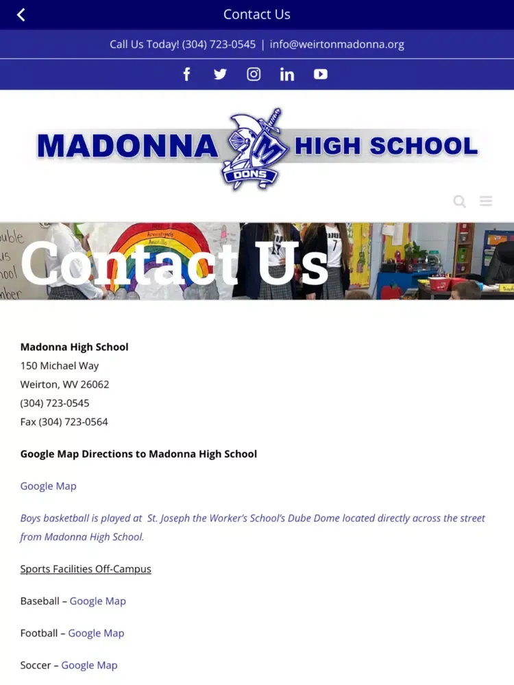 Capturas de pantalla de Madonna High School iPad 