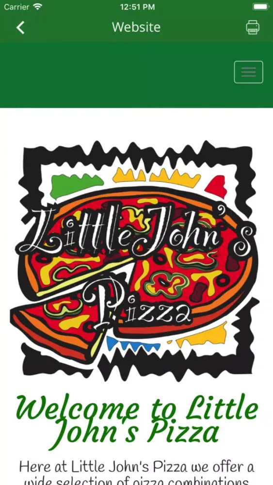 Tangkapan skrin Little John's Pizza