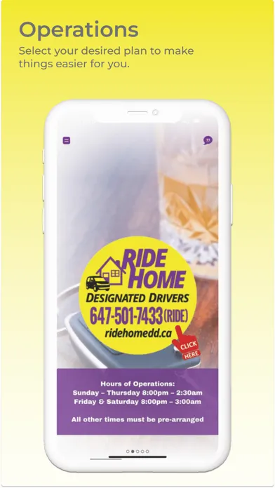 Capturas de tela do Ride Home Designated Driver