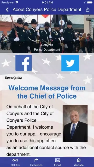 Capturas de tela do Conyers PD App