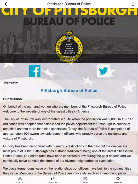 Pittsburgh Bureau of Police iPad 应用截图