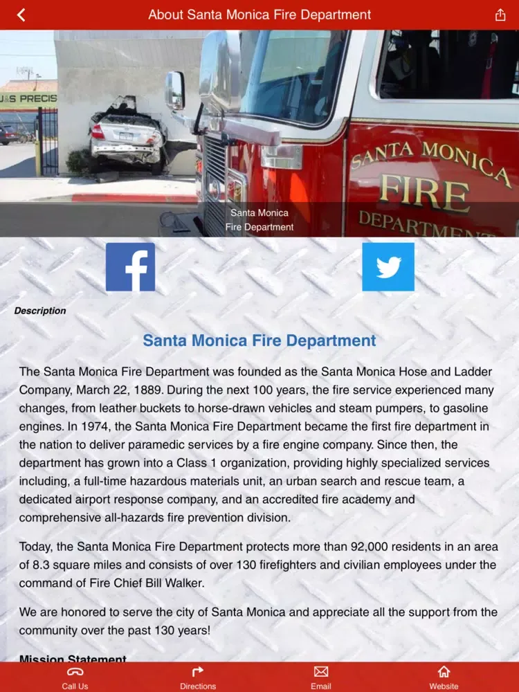 Capturas de tela do Santa Monica Fire Department iPad 