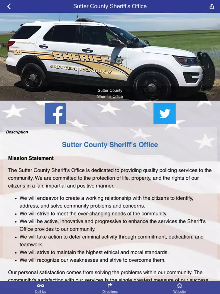 Zrzuty ekranu Sutter County Sheriff's Office iPad 