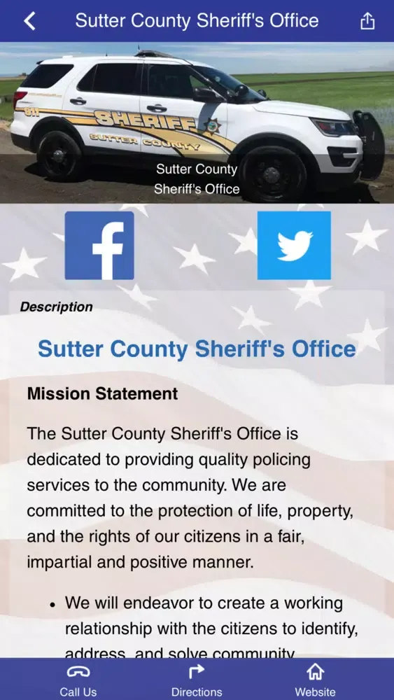 Zrzuty ekranu Sutter County Sheriff's Office