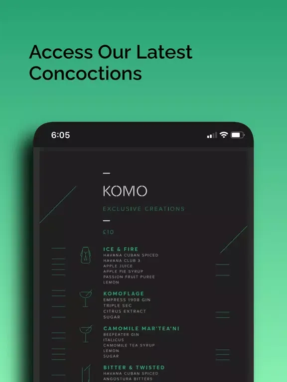KOMO Cocktail Bar iPad  スクリーンショット