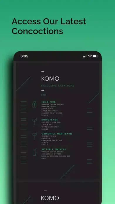 KOMO Cocktail Bar スクリーンショット