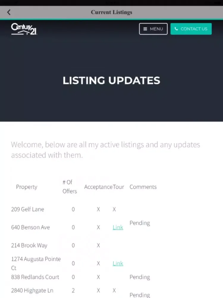 Tangkapan layar Tami Gosselin Real Estate iPad 