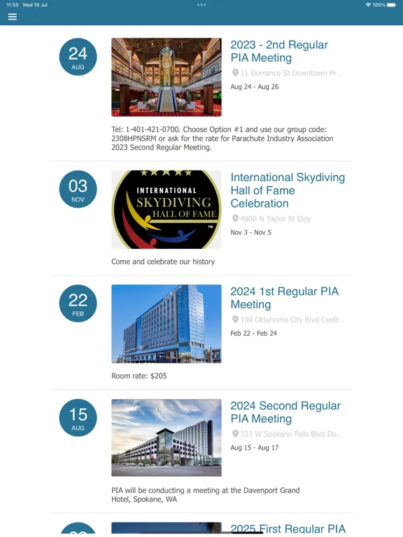 Capturas de pantalla de Parachute Industry Association iPad 
