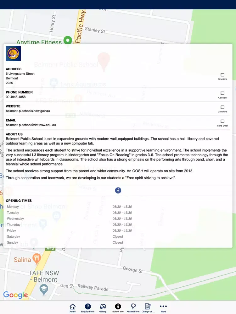Capturas de pantalla de Belmont Public School iPad 
