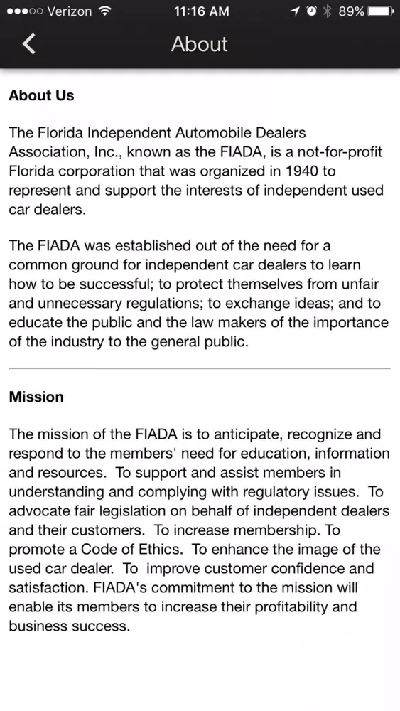 Captures d'écran de Florida Independent Automobile Dealers Association
