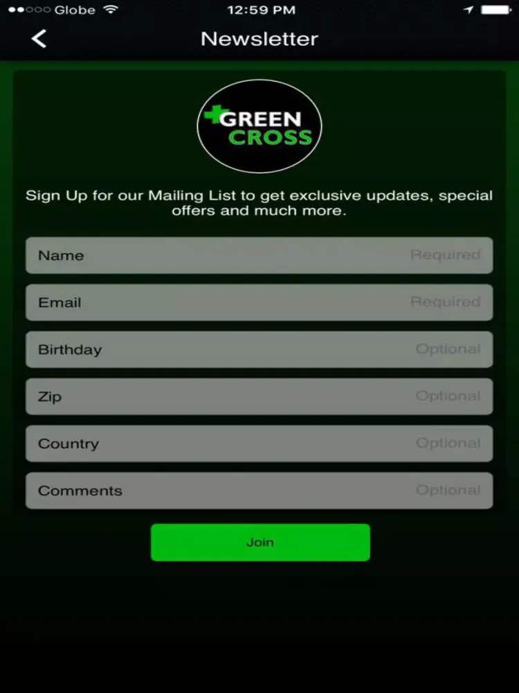 Ảnh chụp màn hình của Green Cross iPad 