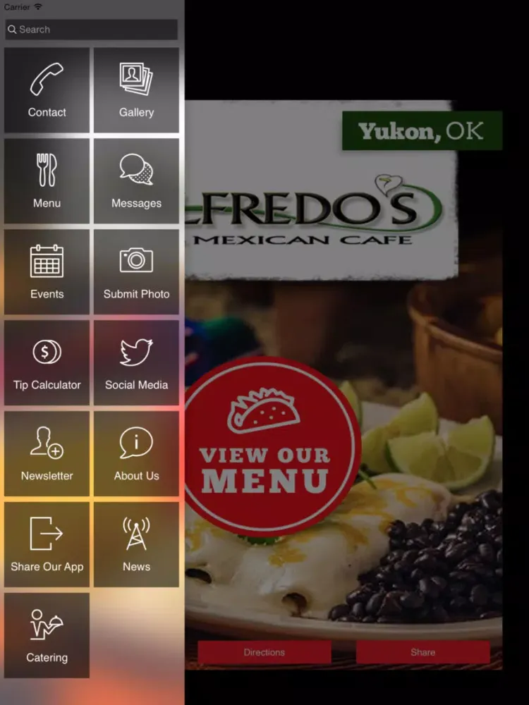 Alfredo's Mexican Cafe Yukon iPad  Screenshots