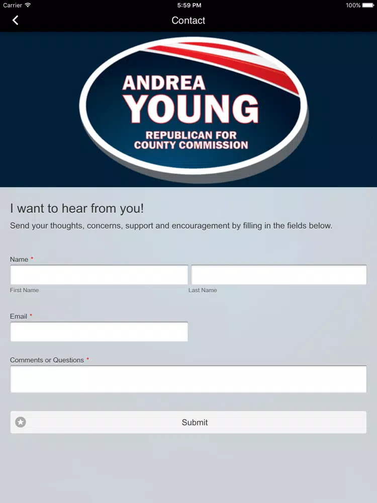 Screenshot di Andrea Young Campaign iPad 