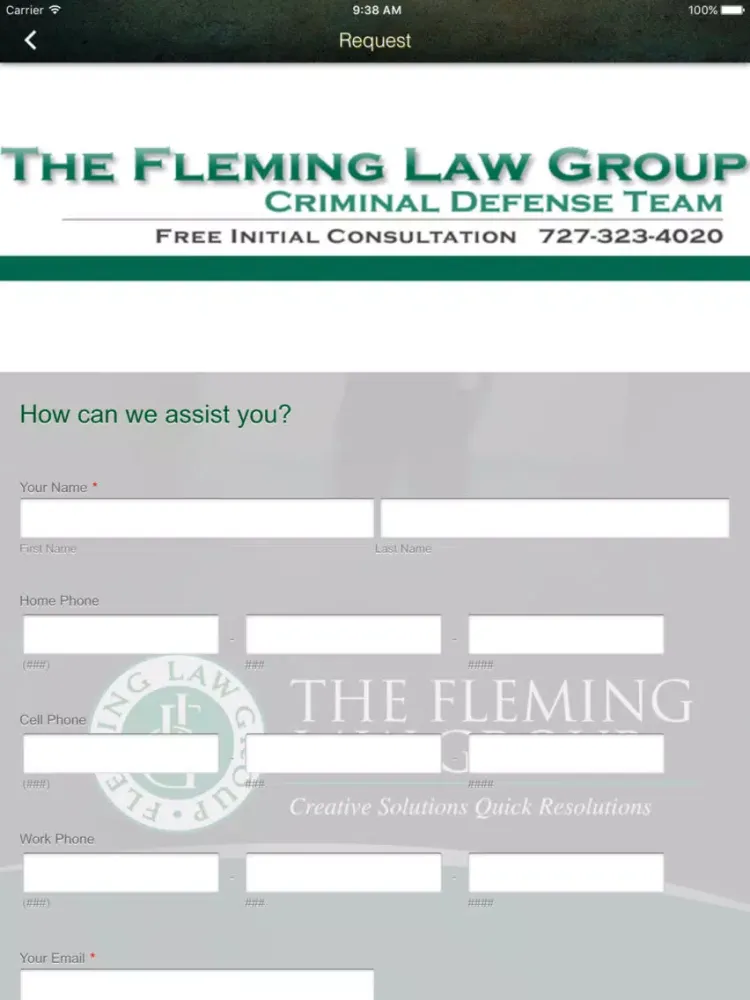Zrzuty ekranu The Fleming Law Group iPad 