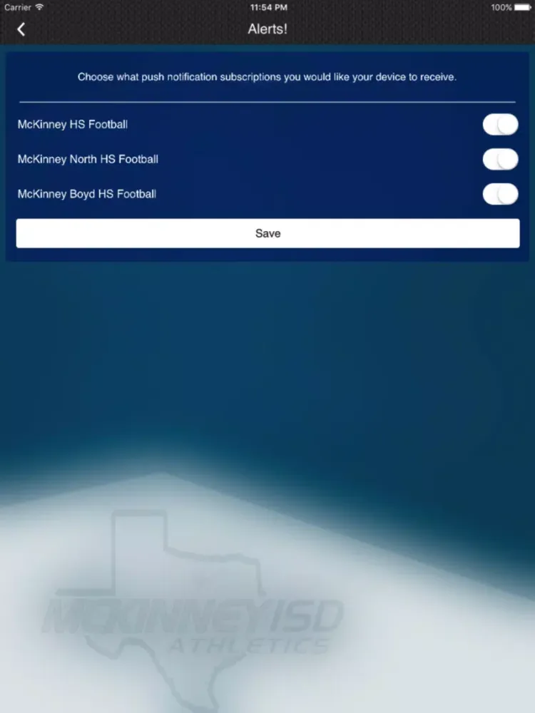 Capturas de pantalla de McKinney ISD Athletics iPad 