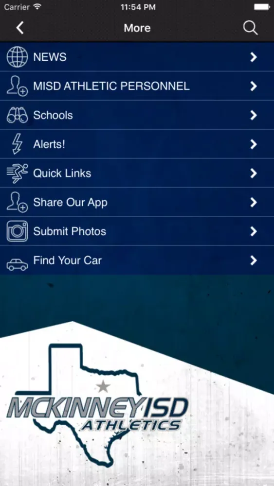 Capturas de pantalla de McKinney ISD Athletics