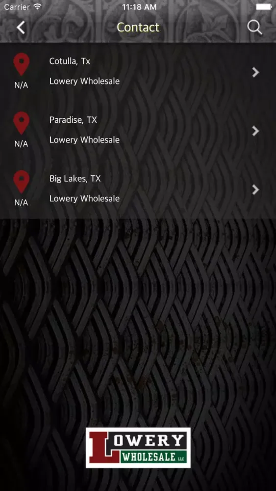 Ảnh chụp màn hình của Lowery Wholesale
