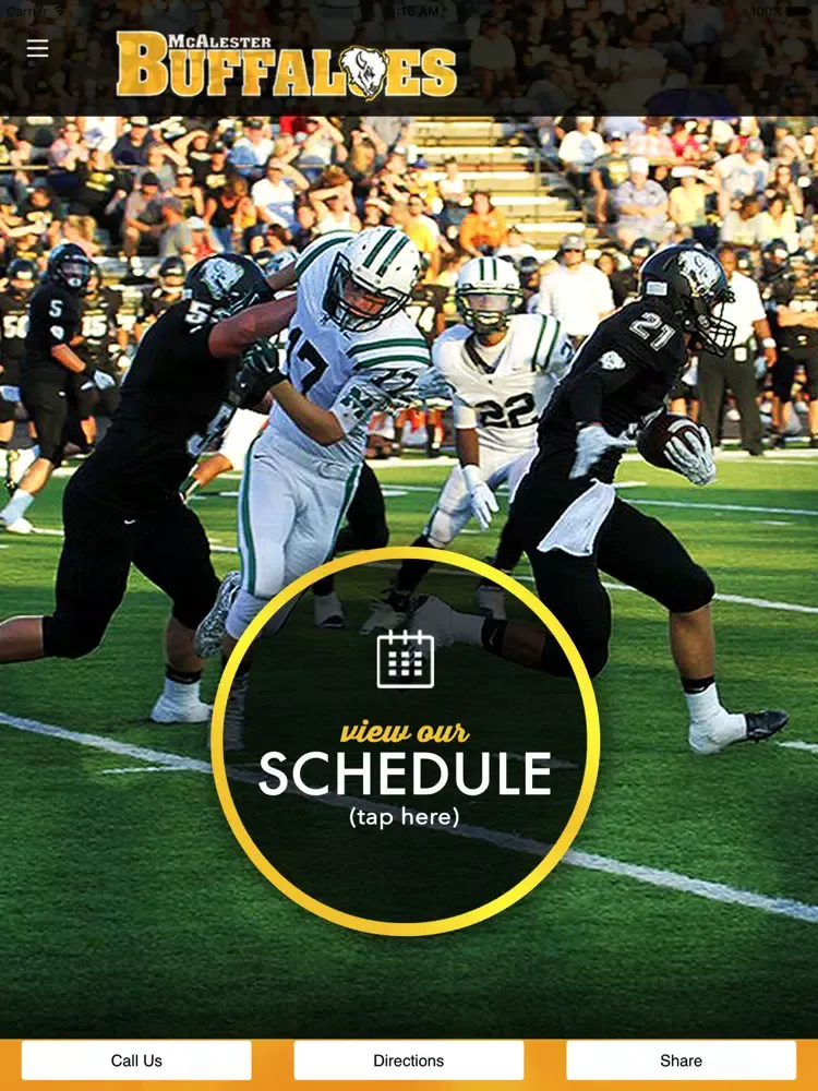 Tangkapan skrin McAlester Buffaloes iPad 