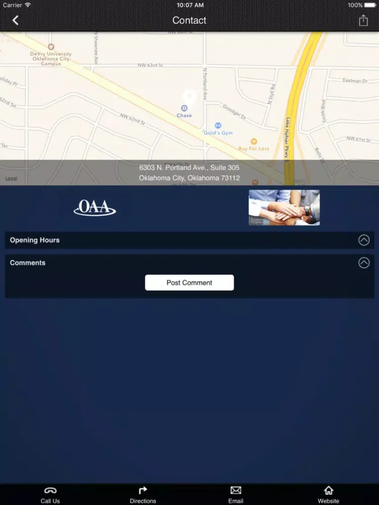 Ảnh chụp màn hình của OAA iPad 