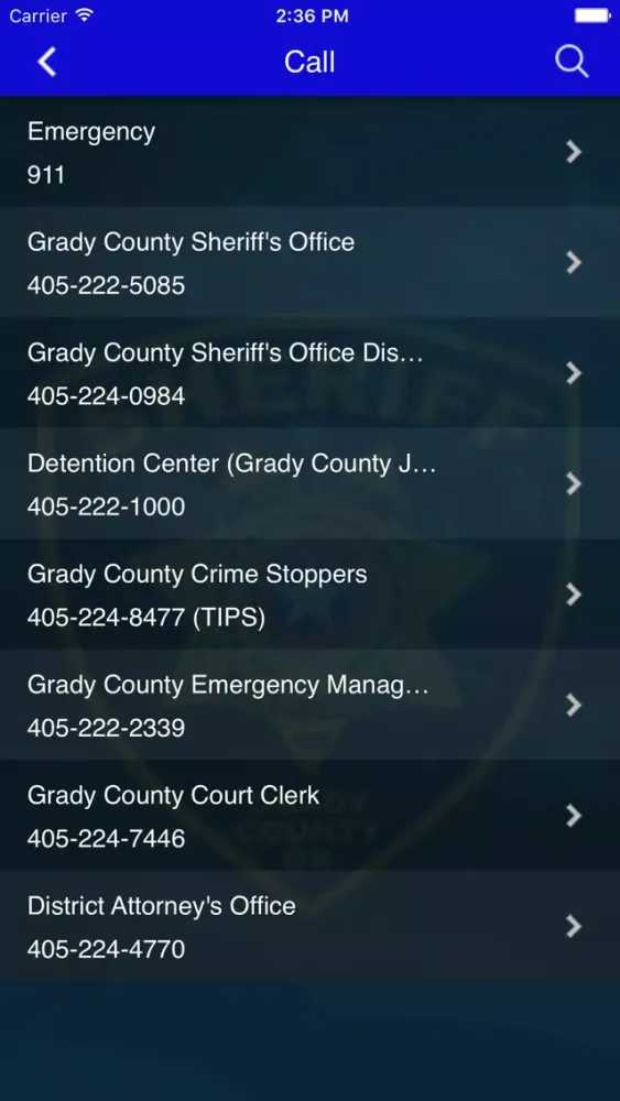 Grady County Sheriff's Office Screenshots