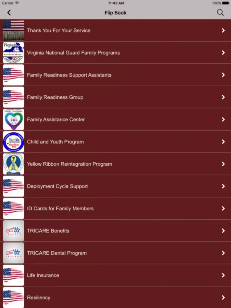 Virginia National Guard Family iPad  스크린샷