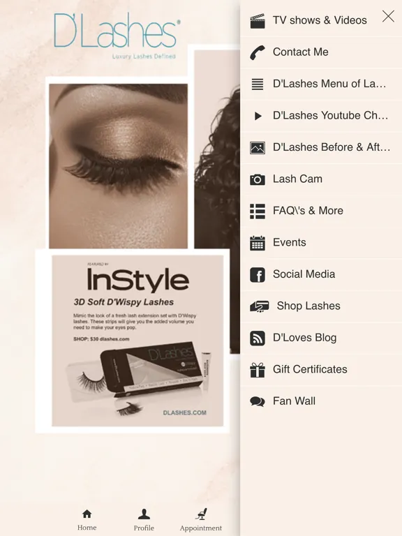 Tangkapan layar DLashes iPad 