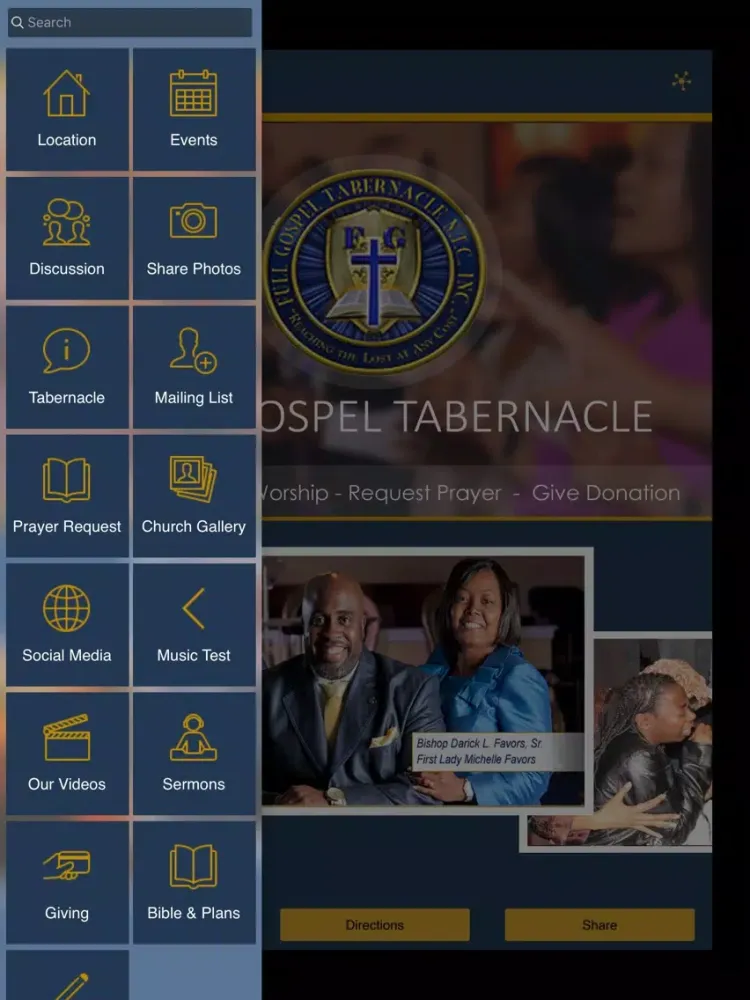 Capturas de tela do Full Gospel Tabernacle iPad 