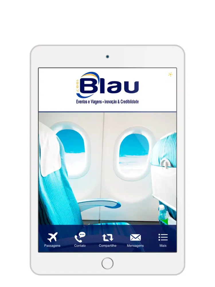 Tangkapan skrin Blau Viagens e Eventos iPad 