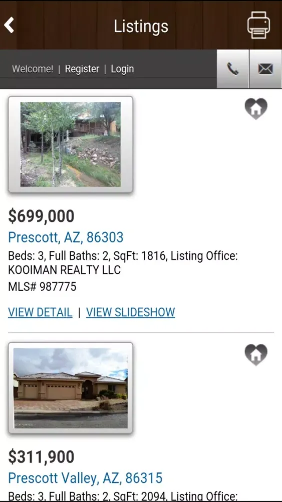 Zrzuty ekranu Kooiman Realty - Prescott Valley Homes for Sale, Real Estate, Land & Foreclosures