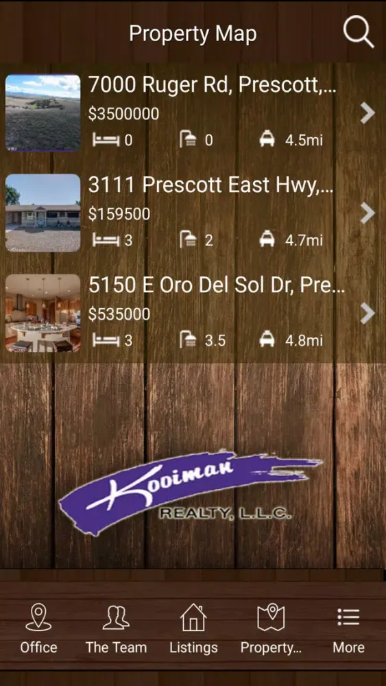 Zrzuty ekranu Kooiman Realty - Prescott Valley Homes for Sale, Real Estate, Land & Foreclosures