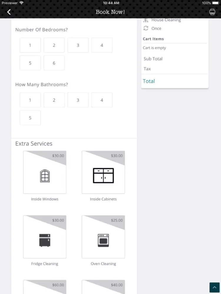 Скриншоты Cleany Mobile App iPad 