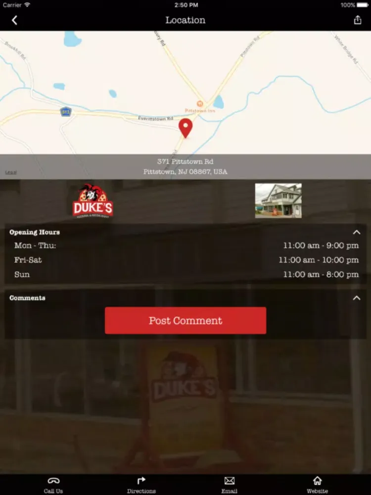 Скриншоты Duke's Pizzeria iPad 