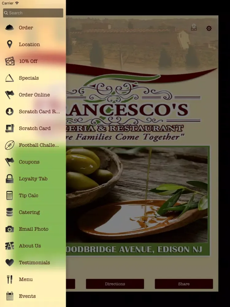 Francesco's Pizzeria iPad  Screenshots