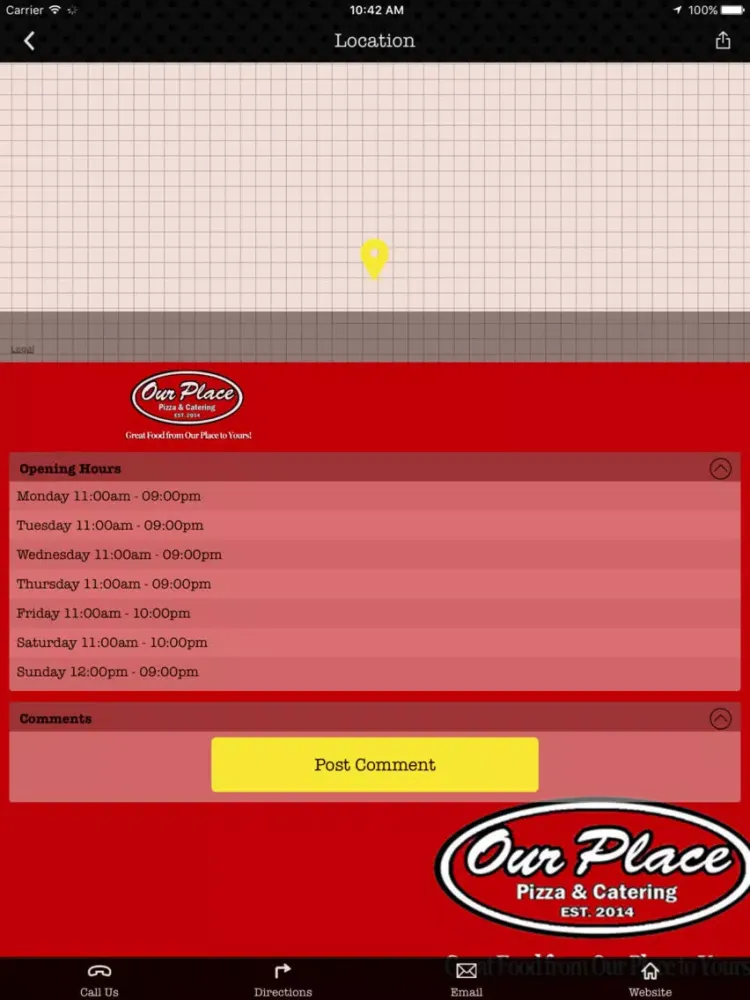 Captures d'écran de Our Place Pizza iPad 