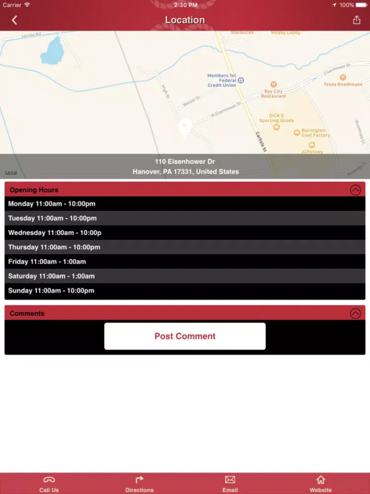 Bay City Restaurant iPad  Screenshots