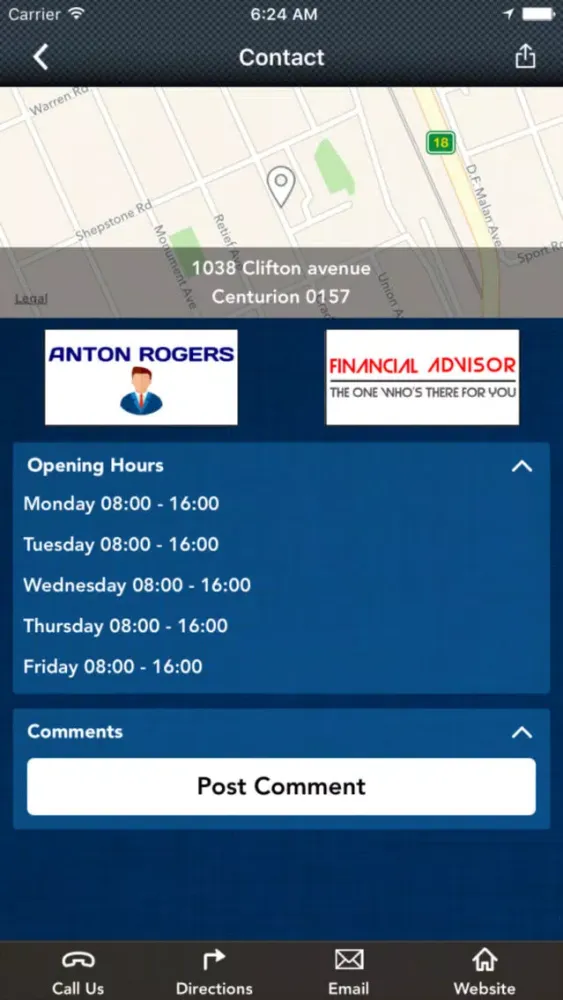 Screenshot di Anton Rogers Financial Advisor