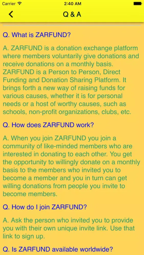 ZARFund App应用截图