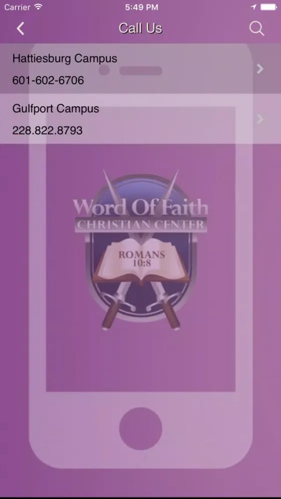 Tangkapan skrin Word of Faith MS