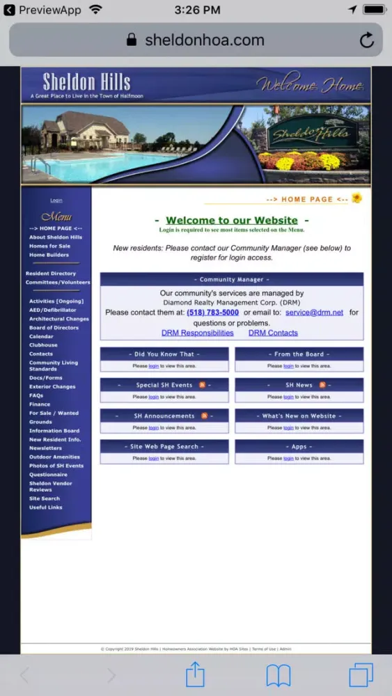 Zrzuty ekranu Sheldon Hills HOA
